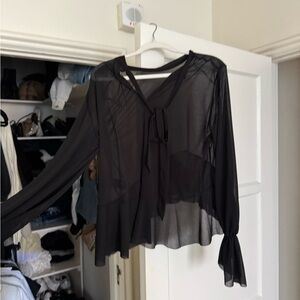 Zara Black Sheer Blouse